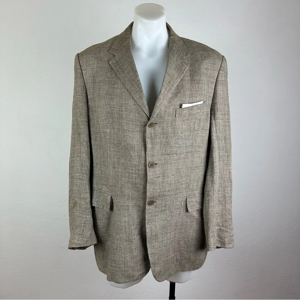 Valentino 100% Linen Neutral Tone Sport Jacket
